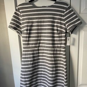 Grey and White Stripe Old Navy Dress NWT